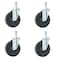 Bk Resources 5-inch Pop-In Stem Casters, Polyolefin Wheels, Top Lock Brake, 300lb Capacity, 4PK 5SBR-1ST-LDP-PS4 - alternate 3